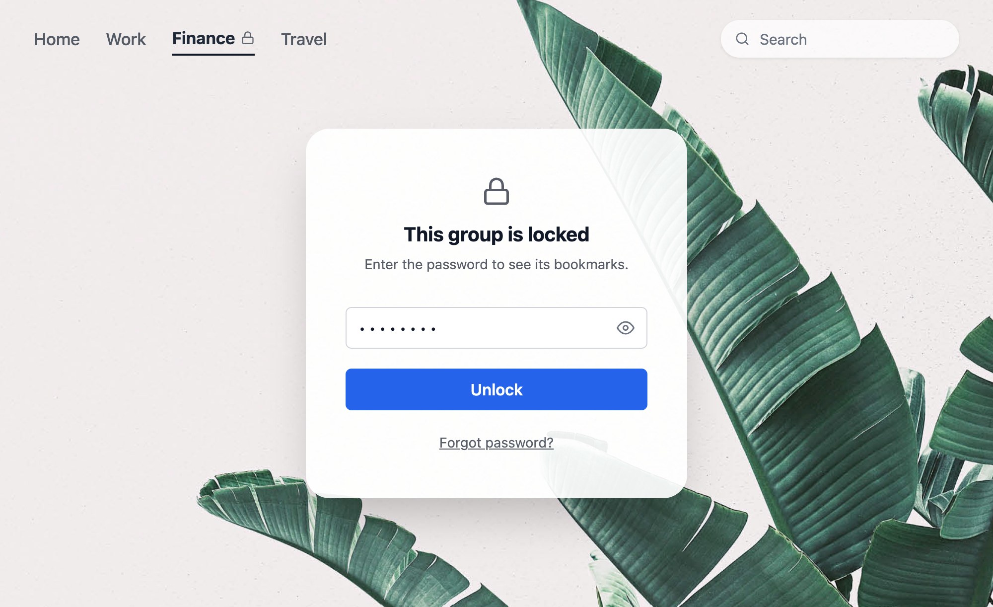 A password-protected group in Speed Dial 2