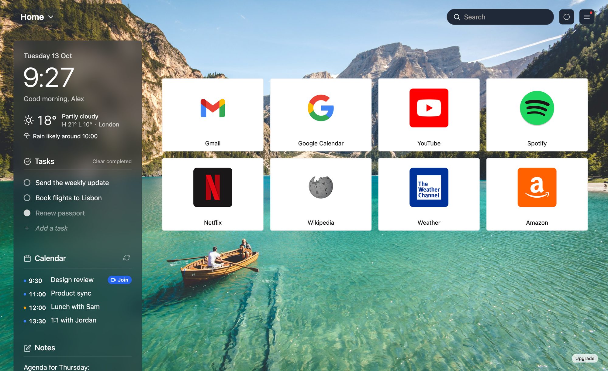 Widgets: Clock, Tasks, Calendar and More